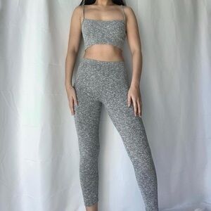 Fashionnova Heather gray ribbed legging set.